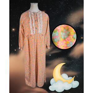 Vintage 70s 80s Vanity Fair Sex Kitten Kitsch Leopard Print Shift Nightie Size M